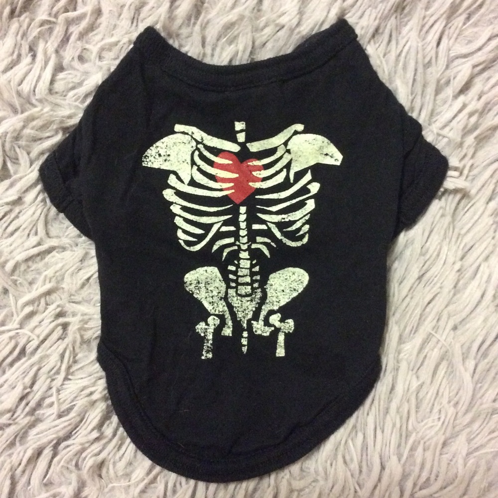 Old Navy Glow In Dark Skeleton Halloween Shirt XS
